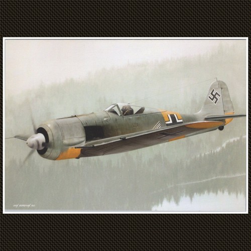 Fw190a aircraft art postcard - aircraft,