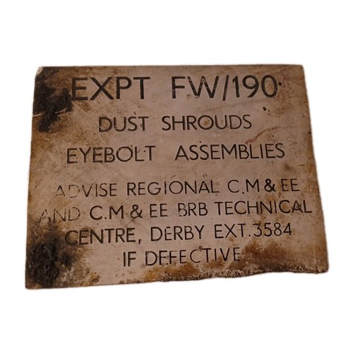 Railwayana expt 190 dust - expt, fw/190