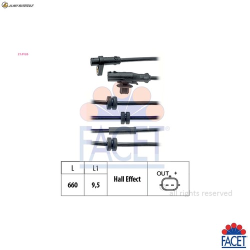 Wheel speed sensor 0126 for - 21.0126,