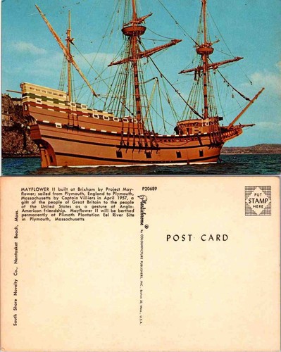Vtg postcard mayflower - -,