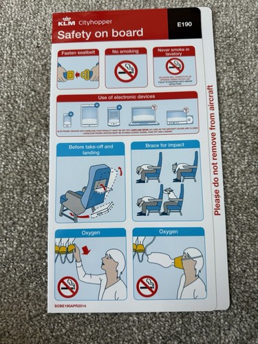Klm cityhopper e190 - e190, safety
