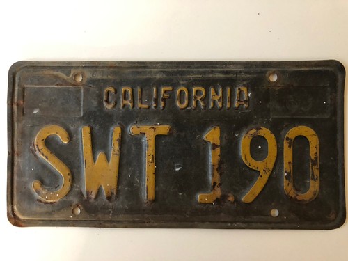 California license plate - plate, 1963