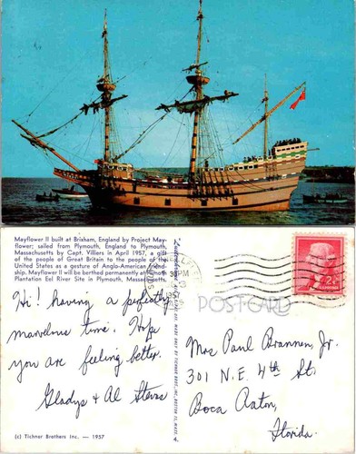 Vtg postcard mayflower ii - vtg,