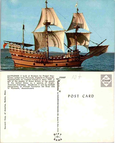 Vtg postcard mayflower ii - postcard,