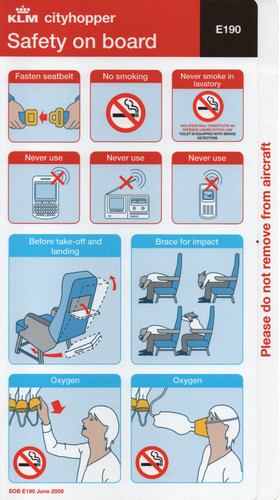 Safety card klm cityhopper - card,