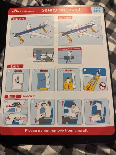Klm cityhopper safety card - safety,