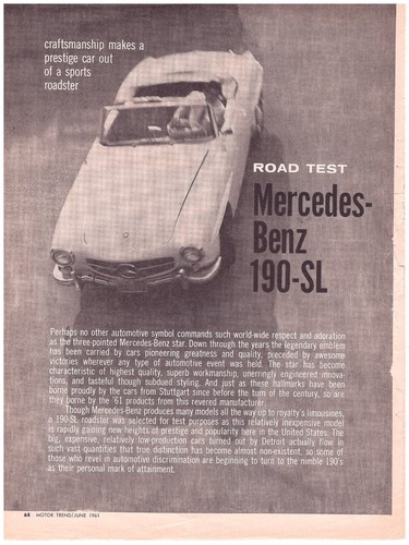 1961 mercedes benz 190 - 1961, 190-sl